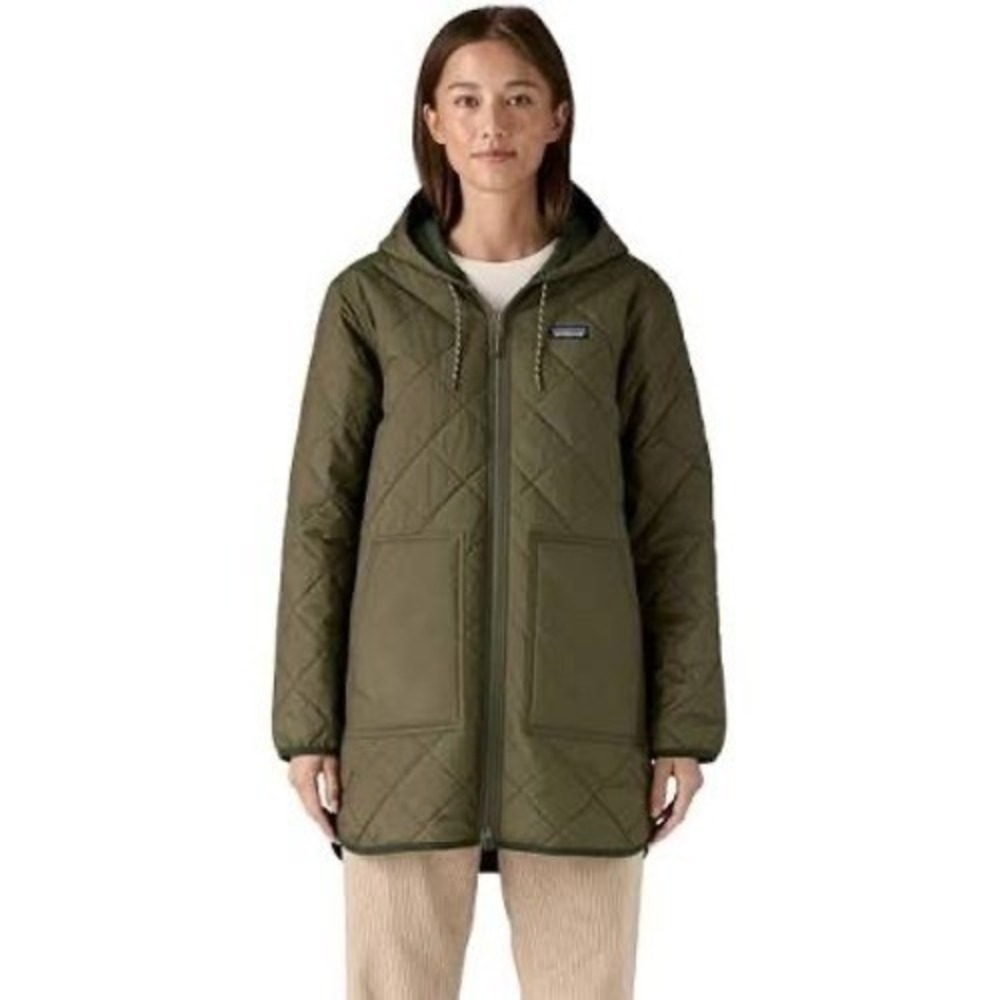 Patagonia Women's Diamond Quilted Parka Basin Green Size XL NWT ($269 Retail) - Picture 10 of 11